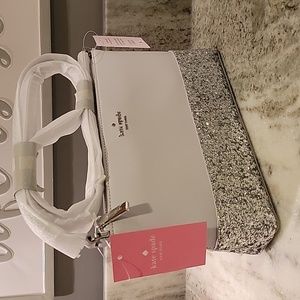 NEW Kate Spade Flash Glitter Crossbody Silver/Grey